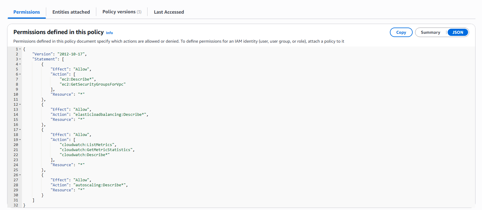 AmazonEC2ReadOnlyAccess policy JSON structure